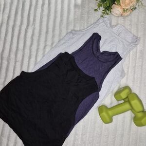 lululemon athletica Black, Purple, and White Tank Tops